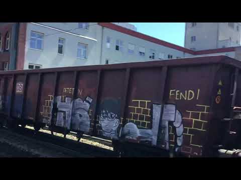 Güterzug nach Mannheim-Handelshafen in Ludwigshafen (Rhein) Mitte.