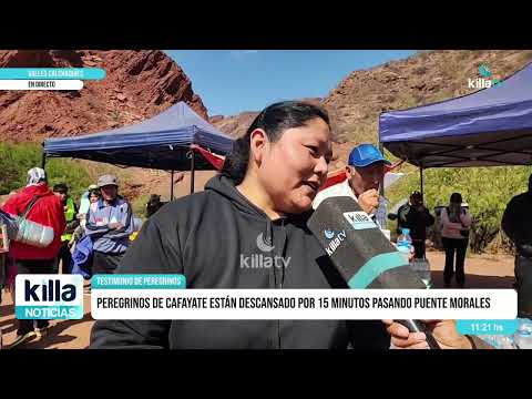 Emotivo gesto en Puente Morales: familia de Salta asiste a los peregrinos de Cafayate