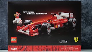 LEGO Icons 11375 Ferrari F2004 & Michael Schumacher - LEGO Speed Build Review