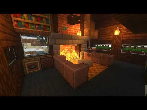 Minecraft Relaxing Music With Fireplace Ambience