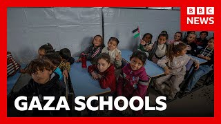 Children in Gaza return to school after years without formal education | BBC News