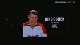 Gino Odjick Tribute, O' Canada, Starting Goalies, Jets @ Canadiens Jan 17 2023
