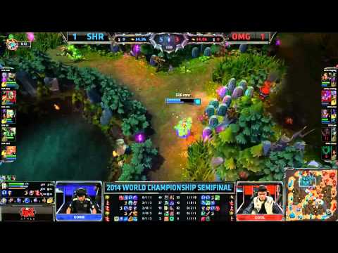 LOL Pro - inSec Fiddlesticks Turret Dive Double Kill - SHR vs OMG {World Championship 2014}