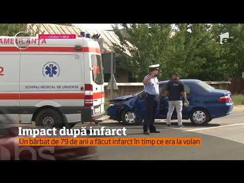 Un bărbat de 79 de ani a murit după ce a făcut infarct la volan şi a intrat cu maşina într-un