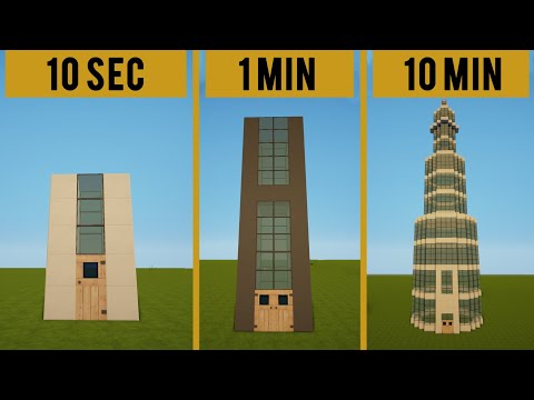 MINECRAFT HOCHHAUS: in 10 Sekunden, 1 Minute, 10 Minuten bauen | Challenge