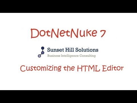 DotNetNuke 7 CE - HTML Editor Customization