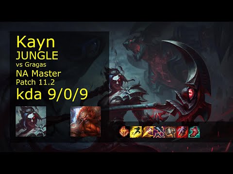 Kayn vs Gragas Jungle - NA Master 9/0/9 Patch 11.2 Gameplay