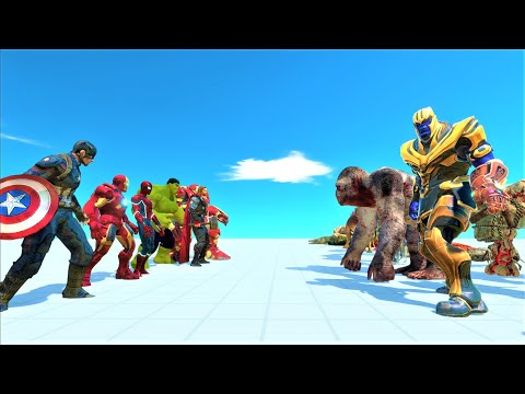 Avengers vs thanos and all units animal revolt battle simulator