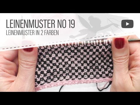 Strickmuster No. 19 - Leinenmuster zweifarbig stricken