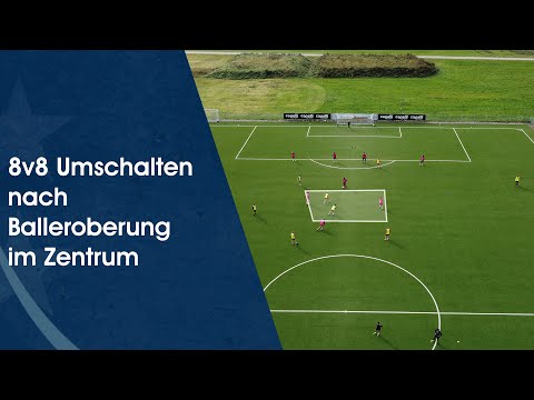 8v8 Umschalten nach Balleroberung im Zentrum - Fußballtraining am Deutschen Fußball Internat