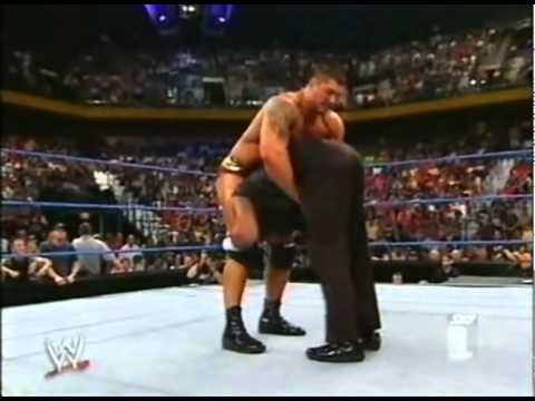 Batista's first batista bomb on Smackdown