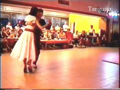  Carmen Aguiar  and  Victor Convalia  are  dancing  to  the  milonga  "  Milonga de Corralon  "  in  2000