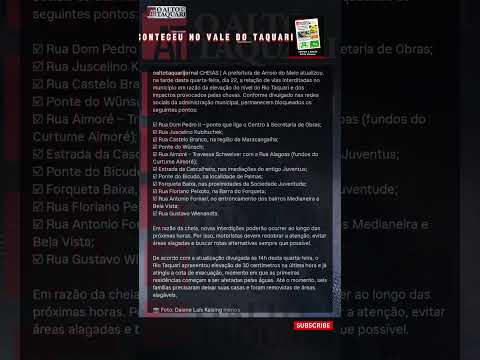 Vias interditadas em razão da cheia em Arroio do Meio RS 22-07-26 #noticias #enchente