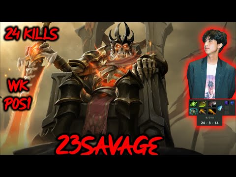 23Savage WRAITH KING 24 KILLS SUPER HARD HITTER Sea Pro Dota2 7.28c fullgameplay