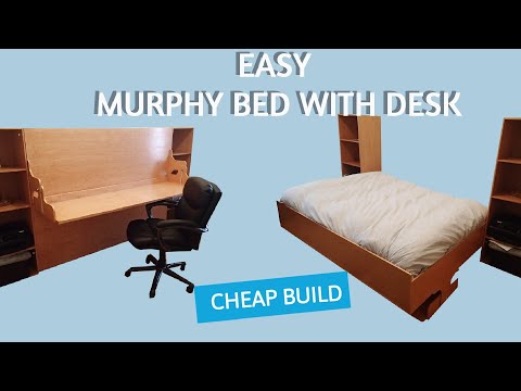 DIY Murphy Bed Desk Plans - Wall Bed Desk Plans - NO HARDWARE OR KIT!!!