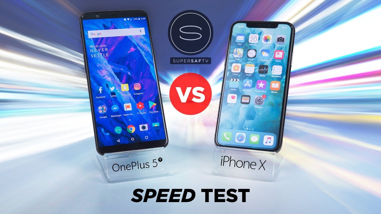 OnePlus 5T vs iPhone X SPEED Test