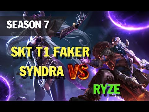 Season 7 SKT T1 FAKER plays SYNDRA vs RYZE l LOL League of legends