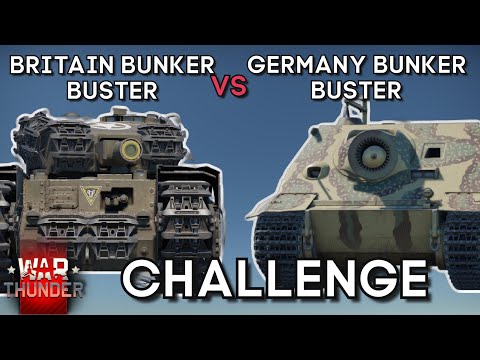 STURMTIGER VS CHURCHILL AVRE - CHALLENGE (WW2 Germany vs Britain Bunker Buster Battle) - WAR THUNDER