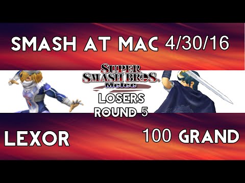 Smash@Mac 4/30/16 - Lexor vs 100 Grand (SSBM LR5)
