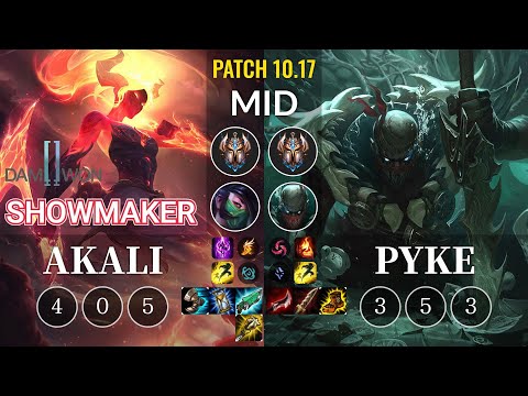 DWG ShowMaker Akali vs Pyke Mid - KR Patch 10.17