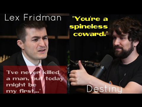 Destiny calls Lex Fridman a "spineless coward"  LEX ALMOST LOSES IT. Destiny backs down 😂. ep. #337