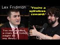 Destiny calls Lex Fridman a "spineless coward"  LEX ALMOST LOSES IT. Destiny backs down 😂. ep. #337