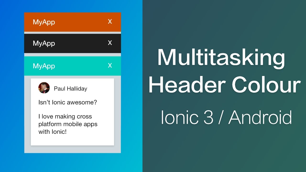 Ionic 3 - Changing Multitasking View Header Colour