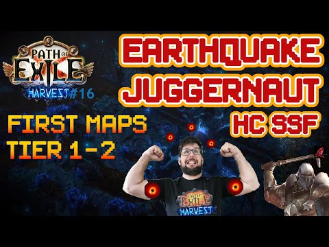 Path of Exile Harvest 3.11 Earthquake Juggernaut #16 - First Maps after Kitava - Completing all T1's