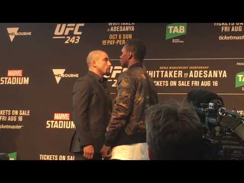 Robert Whittaker and Israel Adesanya face off (UFC 243 press conference)
