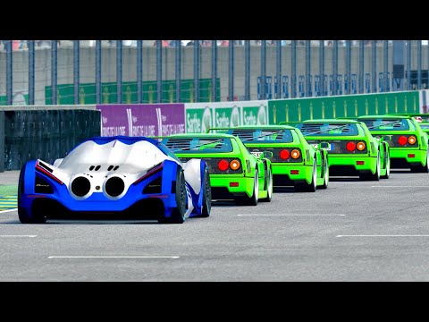 Devel Sixteen vs Old Ferrari with NOS at Le Mans 24h Circuit