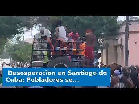 Desesperación en Santiago de Cuba: Pobladores se lanzan sobre camión de picadillo por escasez y el