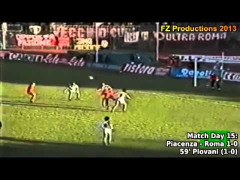 Serie A 1993-1994, day 15 Piacenza - Roma 1-0 (Piovani goal) 