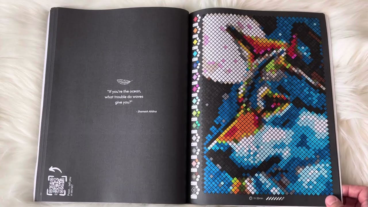 Animals Color By Number Mystery Mosaics | Malie Kokoro | Flip Through & Completed Page 