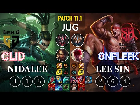 GEN Clid Nidalee vs SB OnFleek Lee Sin Jungle - KR Patch 11.1