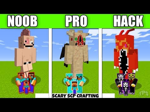 Minecraft Battle SCARY SCP MONSTERS FAMILY CRAFTING CHALLENGE NOOB vs PRO vs HACKER vs GOD Animation