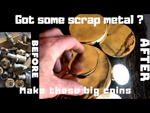 Steel Molds - Big Brass Medallions - Trash To Treasure - Scrap Bin Search - Brass Melt