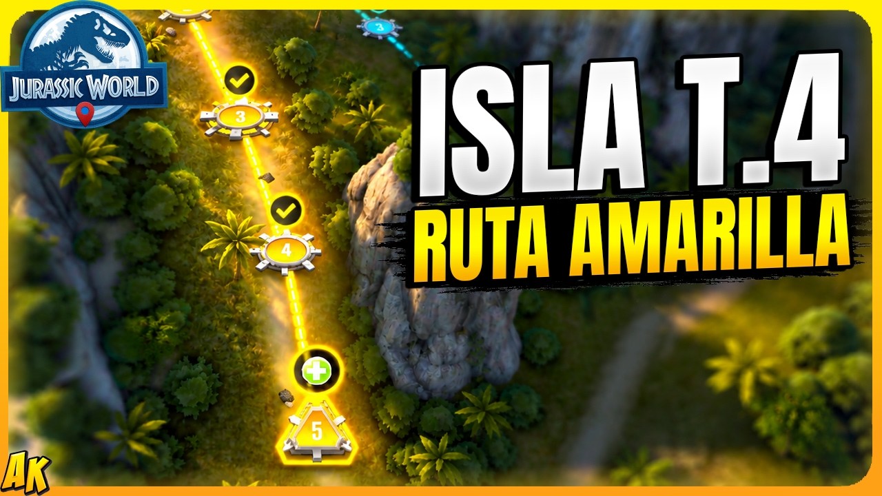 🌴ISLA de las PRUEBAS T.4 // Camino Amarillo Modo Normal [Guia Jurassic World Alive]