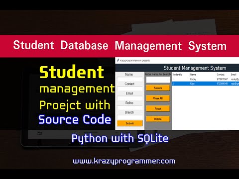 Student management system Project in Python with SQLite Database | Complete source code | SQLite3