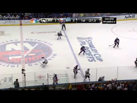 Colin McDonald wrister goal 2-1 May 11 2013 Pittsburgh Penguins vs NY Islanders NHL Hockey