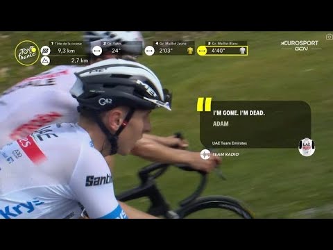 ¡La radio del #UAE con las palabras de Tadej #Pogacar! "Me he ido, estoy muerto" 😳#TDF2023"