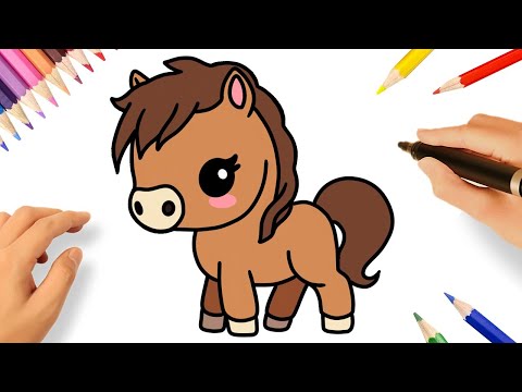 COMMENT DESSINER UN CHEVAL KAWAII FACILE 🐎