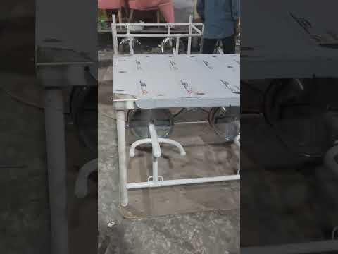 Stainless steel ms canteen dining table, 8 seater