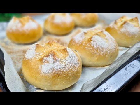No-Knead Crispy Buns🍞Making bread with this method is now very easy😋