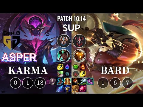 GEN Asper Karma vs Bard Sup - KR Patch 10.14