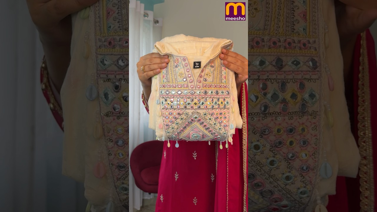 Most demanded cotton embroidered kurta set 🌸🌼 #meesho #shorts