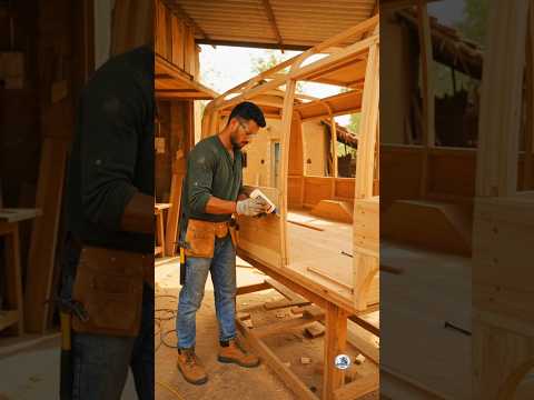 He built a real BUS form wood 😱🔥...#shorts #woodworking #millionviews #bus
