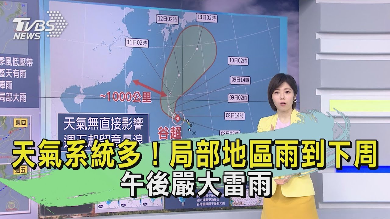 天氣系統多!局部地區雨到下周 午後嚴防大雷雨