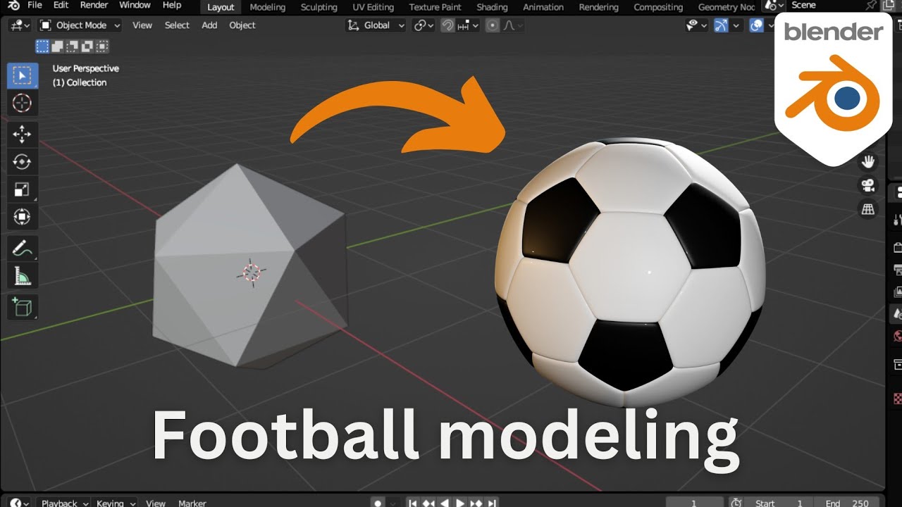 Easiest way to model a soccer ball in blender | how to model a football in blender