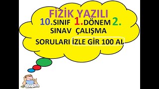 10. sınıf 1. dönem 2. yazılıya hazırlık