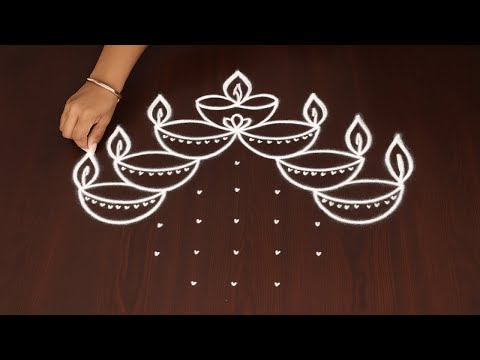 Easy Diya Rangoli Designs for Diwali